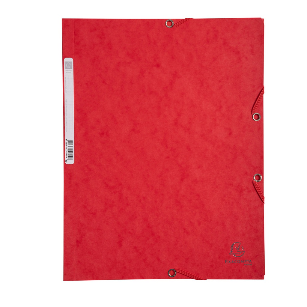 CARTELLA CON ELASTICO 24x32CM ROSSO CARTONCINO LUSTRE' 425gr