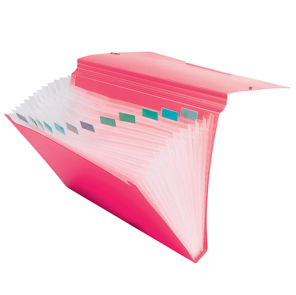 Cartella espandibile Colorosa in PP 12 scomparti col.ass A4