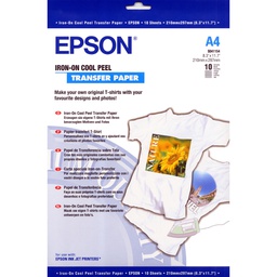 [EPSS041154] CARTA SPECIALE PER STAMPA INKJET SU TESSUTO 10fg 124gr 210x297mm A4 EPSON