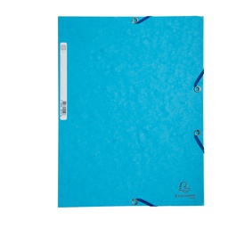 [71867] CARTELLA CON ELASTICO 24x32CM TURCHESE CARTONCINO LUSTRE' 425gr
