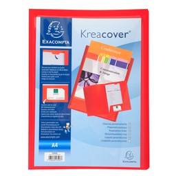[89311] Cartella di presentazione in PP 2 alette rosso Kreacover A4 Exacompta