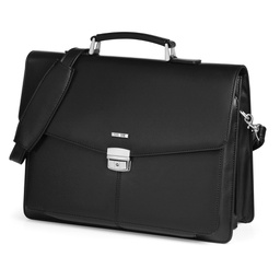 [85665] Cartella in similpelle nero dim. 41x32x16cm City Time