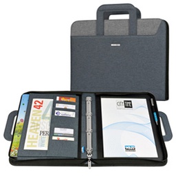 [84742] Cartella portablocco c/manici nero/grigio dim. 28.5x36cm City Time