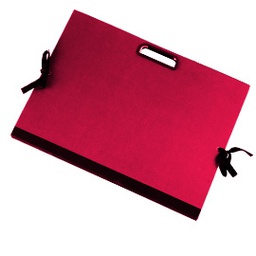 [56898] CARTELLA PORTADISEGNI C/MANIGLIA 35X50CM ROSSO BREFIOCART
