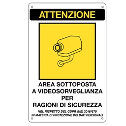 [56442] CARTELLO ADESIVO 20X30CM 'AREA SOTTOPOSTA A VIDEOSORVEGLIANZA'