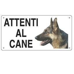 [76921] CARTELLO ALLUMINIO 25x12,5cm 'ATTENTI AL CANE''