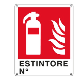 [76916] CARTELLO ALLUMINIO 25x31cm 'ESTINTORE N ''