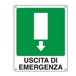 [76909] CARTELLO ALLUMINIO 25x31cm 'USCITA DI EMERGENZA'