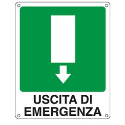 [76909] CARTELLO ALLUMINIO 25x31cm 'USCITA DI EMERGENZA'