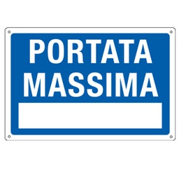 [79824] CARTELLO ALLUMINIO 30x20cm 'Portata Massima'