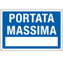 [79824] CARTELLO ALLUMINIO 30x20cm 'Portata Massima'