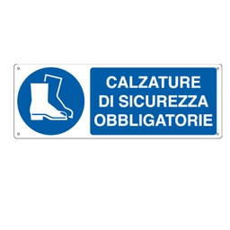 [79816] CARTELLO ALLUMINIO 35x12,5cm 'Calzatura di sicurezza obbligatoria''
