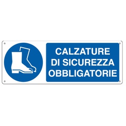 [79816] CARTELLO ALLUMINIO 35x12,5cm 'Calzatura di sicurezza obbligatoria''