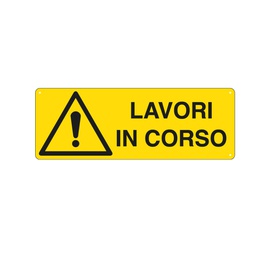 [76904] CARTELLO ALLUMINIO 35x12,5cm 'LAVORI IN CORSO'