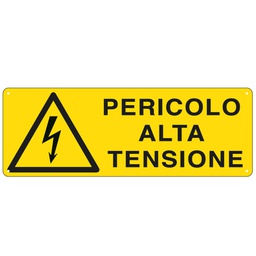 [79823] CARTELLO ALLUMINIO 35x12,5cm 'Pericolo Alta Tensione'