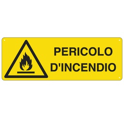 [78763] CARTELLO ALLUMINIO 35x12,5cm 'PERICOLO DI INCENDIO'
