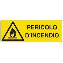 [78763] CARTELLO ALLUMINIO 35x12,5cm 'PERICOLO DI INCENDIO'
