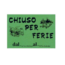 [72117] CARTELLO IN CARTONCINO 'CHIUSO PER FERIE' 16x23cm CWR 315/12