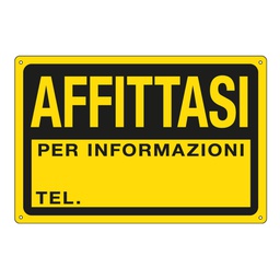 [76927] CARTELLO IN PPL 30x20cm 'AFFITTASI'