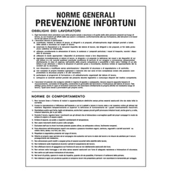 [79836] CARTELLO POLIONDA 50x67cm 'Norme generali prevenzione infortuni'
