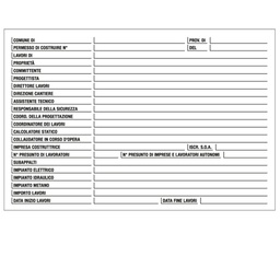 [76928] CARTELLO POLIONDA 67x100cm 'CANTIERE SPECIFICHE DEI LAVORI'