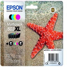 [EPST03A64010] Cartucce di inchiostro Epson Multipack BK/C/M/Y XL serie 603 Stella Marina