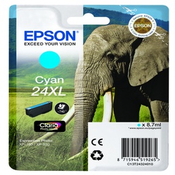 [EPST24324012] CARTUCCIA CIANO CLARIA PHOTO HD SERIE 24XL ELEFANTE BLISTER
