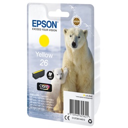 [EPST26144012] CARTUCCIA GIALLO EPSON CLARIA PREMIUM SERIE 26/ORSO POLARE IN BLISTER RS
