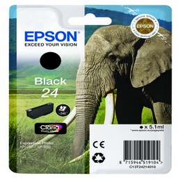 [EPST24214012] CARTUCCIA NERA CLARIA PHOTO HD SERIE 24 ELEFANTE