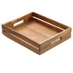 [96609] Cassetta per alimenti in legno di acacia 32,5x26,5x7cm Leone