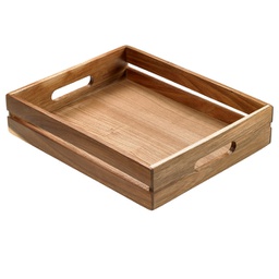 [96609] Cassetta per alimenti in legno di acacia 32,5x26,5x7cm Leone