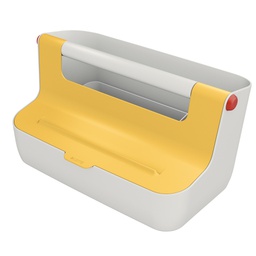 [92735] Cassetta portaoggetti con maniglia Giallo Cosy Leitz
