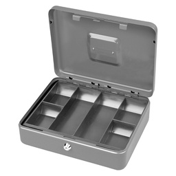 [47843] CASSETTA PORTAVALORI SECUR 25X18X9CM GRIGIO CHIARO