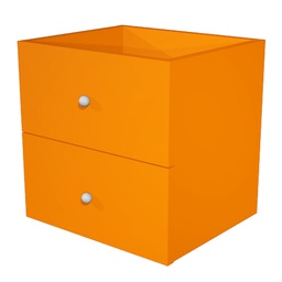 [74441] CASSETTIERA 2CASS. ARANCIONE per LIBRERIA RAINBOW