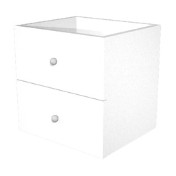 [74437] CASSETTIERA 2CASS. BIANCO per LIBRERIA RAINBOW