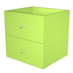 [74440] CASSETTIERA 2CASS. VERDE NEON per LIBRERIA RAINBOW