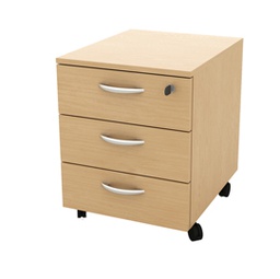 [82847] Cassettiera 3 Cass. con ruote Faggio - Rainbow