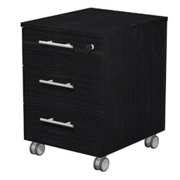 [74307] CASSETTIERA 3CASS. c/ruote 41,8x52x61,5cm NERO VEN.- PRESTIGE