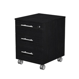 [74307] CASSETTIERA 3CASS. c/ruote 41,8x52x61,5cm NERO VEN.- PRESTIGE
