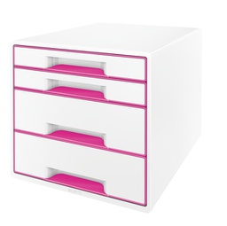 [72094] CASSETTIERA 4 CASSETTI BIANCO/fuxia Leitz Cube