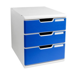 [61953] CASSETTIERA MODULO A4 3 CASSETTI GRIGIO/BLU EXACOMPTA