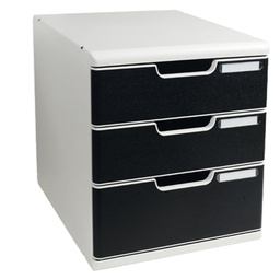 [61954] CASSETTIERA MODULO A4 3 CASSETTI GRIGIO/NERO EXACOMPTA