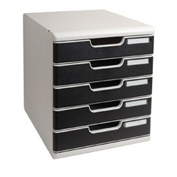 [61957] CASSETTIERA MODULO A4 5 CASSETTI GRIGIO/NERO EXACOMPTA