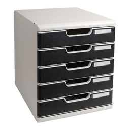 [61957] CASSETTIERA MODULO A4 5 CASSETTI GRIGIO/NERO EXACOMPTA