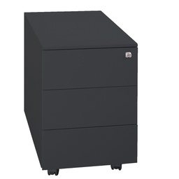 [86656] Cassettiere in metallo 3CASS. 40x59x54cm Nero Kub8