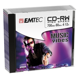 [EMTCRW80512JC] CD-RW EMTEC RW 80MIN/700MB 4-12x JEWEL CASE (kit 5pz