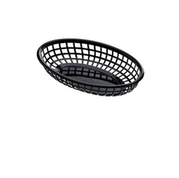 [91108] Cestino americano ovale in plastica 23,5x15x4,5cm nero Leone