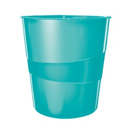 [80513] CESTINO GETTACARTE WOW AZZURRO ACQUAMARINA 15LT LEITZ