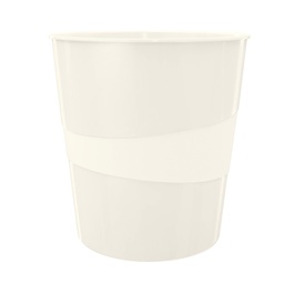 [80515] CESTINO GETTACARTE WOW BIANCO METALLIZZATO 15LT LEITZ