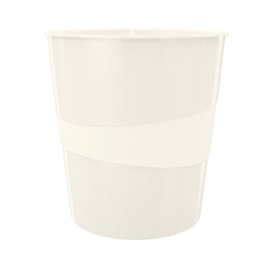 [80515] CESTINO GETTACARTE WOW BIANCO METALLIZZATO 15LT LEITZ